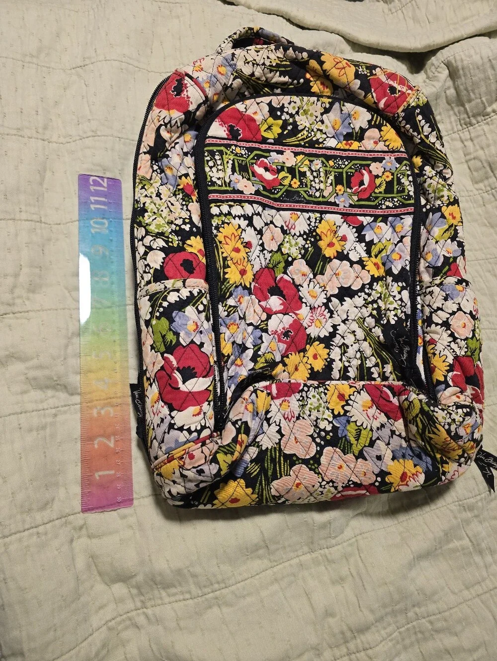 Vera Bradley Black Floral Quilted Backpack Im Poppy Feilds